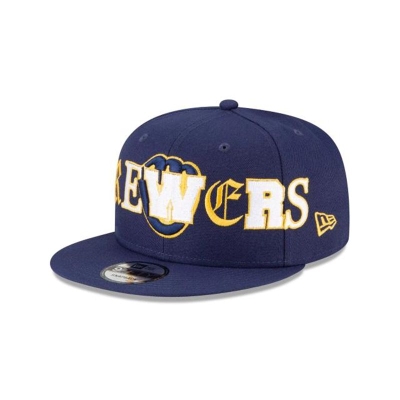 Milwaukee Brewers Gorra | New Era MLB Mixed Font 9fifty Snapback Cap Mexico - Azules